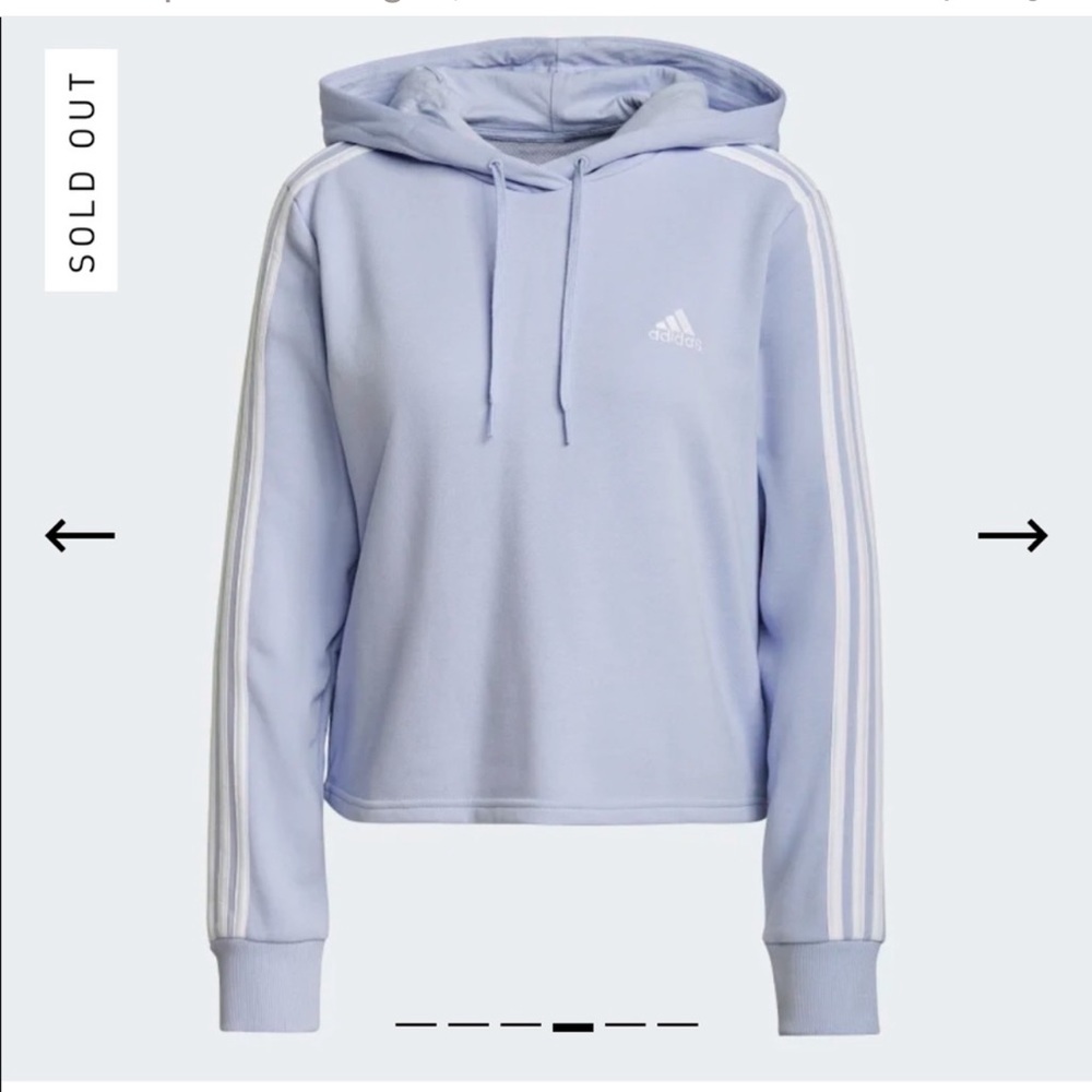 NWT *sold out* adidas women’s three stripe crop hoodie in violet tone Size L